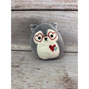 4" Squishmallow Ryan the Husky Valentine's Day Heart Glasses Mini Plush